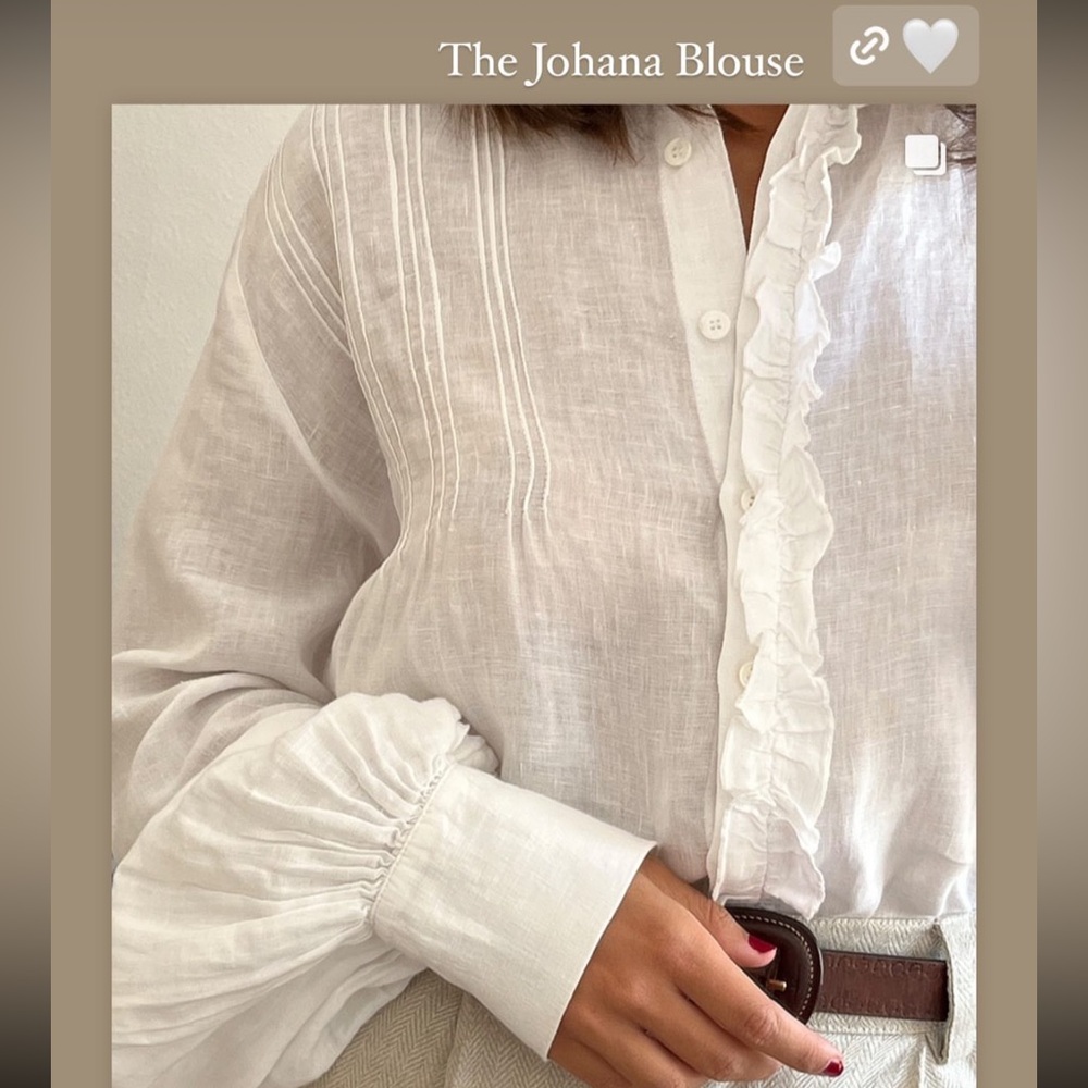 ArkiTaip Joanna Linen Blouse – Artisan White – Size S - Picture 7 of 13
